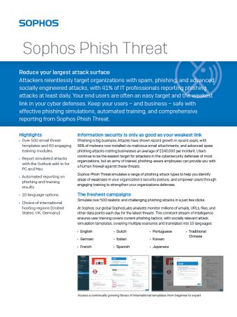 Sophos phish threat outlook plugin