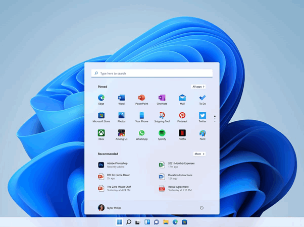 Windows 11 interface